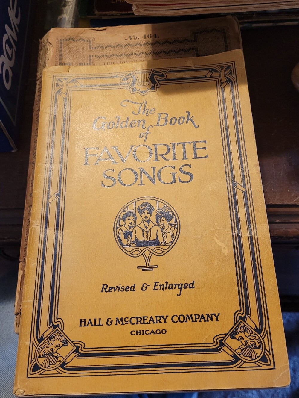 The Golden Book of Favorite Songs - Yellow Vintage Music Book 1923